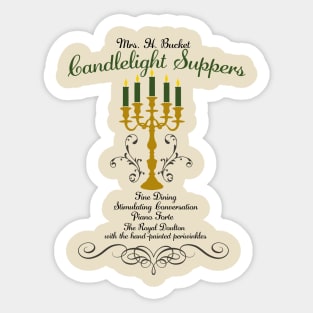 Mrs H Bucket Candlelight Suppers Sticker